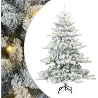 vidaXL Künstlicher klappbarer Weihnachtsbaum Weiß 150 cm PVC und Stahl