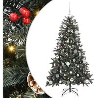 vidaXL Künstlicher Weihnachtsbaum Grün 150 cm PVC, Plastik und Stahl
