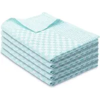OEM Set aus 5 Baumwoll-Tüchern hochwertig - 46 x 70 cm, Superabsorbierend, Stabil, Waschbar bis 60 °C, Mint gefärbt, Catering-Qualität,