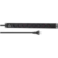 Lanview LVR-2MDK-LIC-DK8, Standard, 1U, Einphasig, Horizontal, Schwarz, 8 AC-Ausgänge