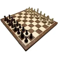 OEM Schachspiel Turnier Staunton Nr.7 Intarsia, 53x53 cm, Holz, klappbar