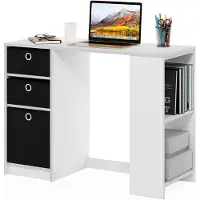 Dripio Computerschreibtisch, Holzwerkstoff, Weiß/Schwarz, 100,1x74,4x39,9 cm