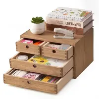 OEM Bureau-organizer mit 4 Schubladen, Holz, dunkelbraun
