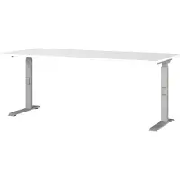 OEM Schreibtisch höhenverstellbar 180x91x80 cm weiß/silber