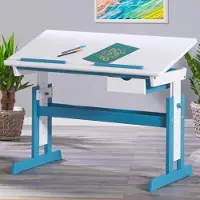 OEM Schreibtisch höhenverstellbar, Kiefernholz weiß lackiert, 109x55x96 cm