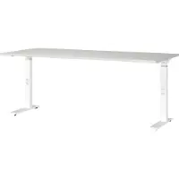 OEM Schreibtisch höhenverstellbar, 180x91x80 cm, Lichtgrau/Weiß