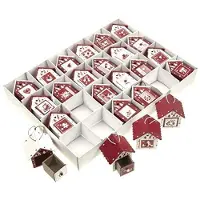 OEM Holz-Vogelhäuschen Adventskalender, 24 Stück, 8 cm