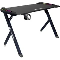 OEM Gaming-Schreibtisch 120x60x75 cm, RGB LED, Carbonfaser, schwarz