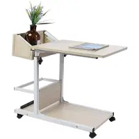 OEM Laptoptisch höhenverstellbar mit Rollen, weiß, 50-80 cm