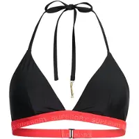 Superdry für Damen. W3010394A Stretch-Dreieck-Bikinioberteil schwarz (XL), Strandbekleidung, Recyceltes Polyester, Nachhaltig