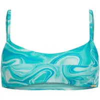 Superdry für Damen. W3010392A Bedrucktes blaues Bralette-Bikinioberteil (M), Strandbekleidung, Recyceltes Polyester, Nachhaltig