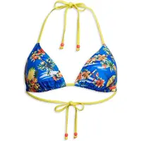 Superdry für Damen. W3010397A Triangel-Bikinioberteil mit blauen Trägern (L), Strandbekleidung, Recyceltes Polyester, Nachhaltig
