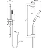 Ideal standard A7617AA Brausekombination Idealrain 900mm