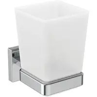 Ideal standard IOM Cube Zahnputzbecher, satiniertes Glas, chrom, E2204AA