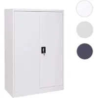 Mendler Aktenschrank HWC-H17, Stahlschrank Büroschrank Schrank, 2 Türen abschließbar Metall ~ 140x90x40cm we