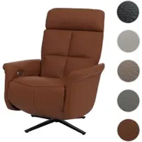 Mendler Relaxsessel HWC-L10, TV-Sessel Liegesessel, Liegefunktion drehbar, elektrisch verstellbar braun