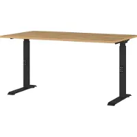 Dripio Schreibtisch höhenverstellbar, Grandson-Eiche-Nb./Schwarz, 140x91x80 cm