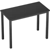 OEM Schreibtisch 80x40 cm, schwarz, Massivholzplatte, Stahlgestell