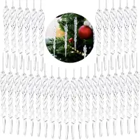 Generisch Weihnachtsbaum-Dekorationen aus Acryl, Eisblumen-Anhänger – Set mit 32 Stück – 13 cm, Weihnachtsbaum-Anhänger, Weihnachtsbaumdekorationen