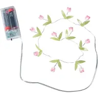 SURIGHT LED-Lichterkette – Blumen-Lichterkette – Frühling – Sommer – 10 LEDs – Warmweiß – 75 cm lang – Batteriebetrieben