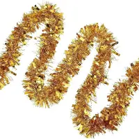 Generisch Klatergoud-Weihnachtsdeko-Girlande, 12 Meter – Goldene Weihnachtsbaum-Party-Girlande, Dekoration