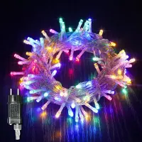 SURIGHT Lichterkette – 8 Modi – 10 Meter – 100 LEDs – Romantische Dekoration für Weihnachtsbaum – Hochzeit – Party – Transparentes Kabel