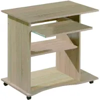 OEM Schreibtisch, Spanplatte, Rollen, Eichenoptik, 80x50x75 cm