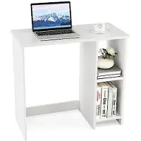 OEM Computertafel mit 2 Fächern, Weiß, 80x40x74 cm
