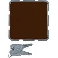 Hager WWS1115BR Steckdose SCHUKO mit Klappdeckel und Schloss WG Up IP44, braun glänzend