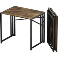OEM Klappbarer Computertisch 83 cm, kein Aufbau, Home-Office, Rustikales Braun