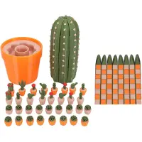 OEM Pflanzen-Schachset, tragbares Schachspiel mit Aufbewahrung, 33 Teile
