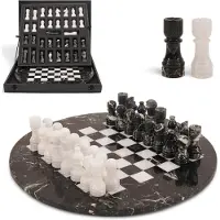 OEM Marmor-Schachspiel 38 cm, handgefertigt, 34 Teile