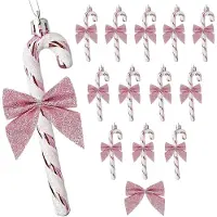 Generisch Zuckerstangen für den Weihnachtsbaum, rosa - Set mit 24 Stück - Weihnachtsbaumschmuck - Zuckerstange (rosa)