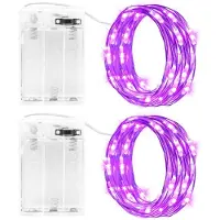 SURIGHT Lichterketten mit Batterie und Timer – Set aus 2 – 3 Meter, 30 LED, Mini-Lichterketten, IP65 wasserdicht
