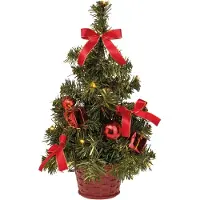 SURIGHT Dekorativer Weihnachtsbaum mit 10 LEDs – Warmweiß – 6-Stunden-Timerfunktion – Batteriebetrieben – Weihnachten – Adventszeit – Weihnachtsbaum