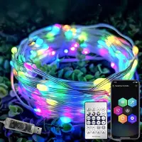 SURIGHT 10 Meter RGB-Lichterkette – Farbwechsel – Steuerung über App und Fernbedienung – Musiksynchronisation – Timer – Über 200 Modi – Ideal für Weihnachten