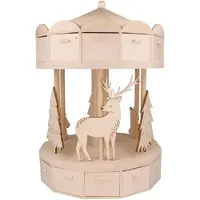 OEM Adventskalender Karussell Let it Snow, Holz, 41x28x28 cm