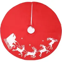 Generisch Weihnachtsbaumdecke - Weihnachtsbaumtuch - Künstlicher Pelz - Baum - Bodenschutz - Weihnachtsbaumständer - Abdeckung - Runde Form