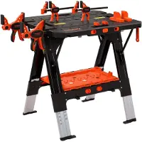 Merkloos Klapptisch Arbeitstisch Sägebock - 2-in-1 - Tragbar - Höhenverstellbar 765 bis 890 mm - 227 kg Tisch und 454 kg Sägebock