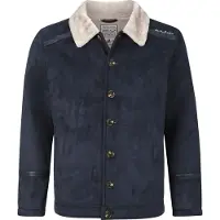 Jan Vanderstorm Lederimitatjacke "Jacke in Lederoptik LOTHAR", Herren, Gr. 58, blau (dunkelblau), Obermaterial: 100% Polyester COOLMAX PES(Coolmax)., Jacken Lederimitatjacke