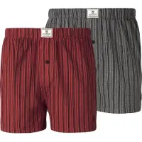 Jan Vanderstorm Boxershorts "2er Pack Boxershorts THURE", Herren, Gr. 7XL, rot (rot grau), Obermaterial: 52% Baumwolle CO. 43% Polyester COOLMAX PES(Coolmax). 5% Elasthan EL., Unterhosen Boxershorts