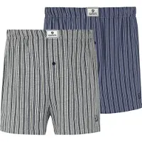 Jan Vanderstorm Boxershorts "2er Pack Boxershorts THURE", Herren, Gr. XXL, blau (blau grau), Obermaterial: 84% Baumwolle CO. 11% Polyester COOLMAX PES(Coolmax). 5% Elasthan EL., Unterhosen Boxershorts