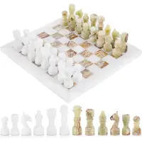 OEM Marmor-Schachspiel 30,5 cm – Echtes Marmor-Schachbrett mit 32 Figuren