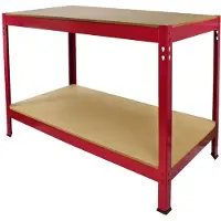 Merkloos Werkbank Arbeitstisch Werktisch - 100 x 60 x 90 cm - 200 kg pro Ablage - Höhenverstellbare Unterablage