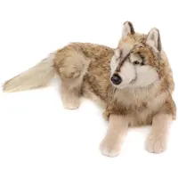OEM Plüschwolf, liegend, 100 cm, graubraun, Kuscheltier