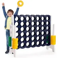 OEM Vier gewinnt Spielset mit 42 Jumbo-Ringen, 104 cm, Marineblau