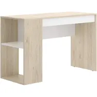 OEM Schreibtisch Teo, Holz, Natur/Weiß, mit Schublade und Regal