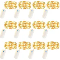 SURIGHT 30 LED-Lichterketten mit Batteriebetrieb – Set mit 12 Stück – 3 Meter Kupferdraht – Klein – 3 Lichtmodi – Wasserdicht – Geschenk – Dekoration