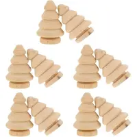 Generisch Schaumstoff-Tannenbaum, Mini-Weihnachtsbaum, Holz – Set mit 10 Stück – Weihnachtsbaum, Holzfiguren, künstliche Dekoration