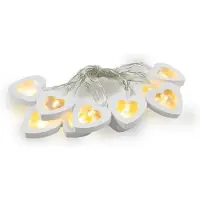 SURIGHT Holz-Optik, Lichterkette – Batteriebetrieb – 10 warme, weiße LEDs